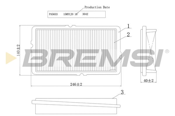 Filtre à air BREMSI FA2023