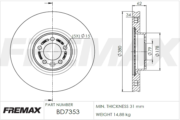 Disque de frein FREMAX BD-7353