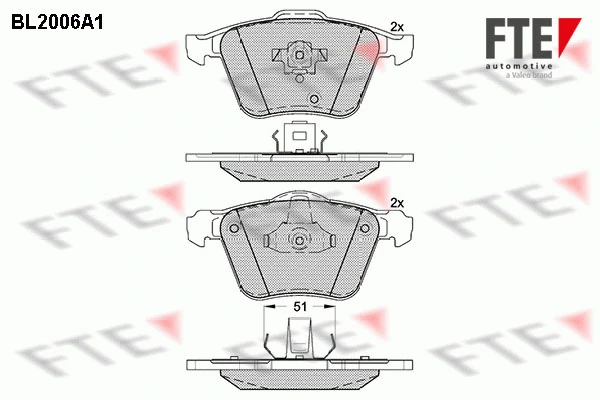 Kit de plaquettes de frein, frein à disque FTE 9010591