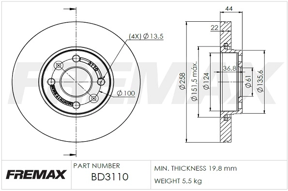 Disque de frein FREMAX BD-3110