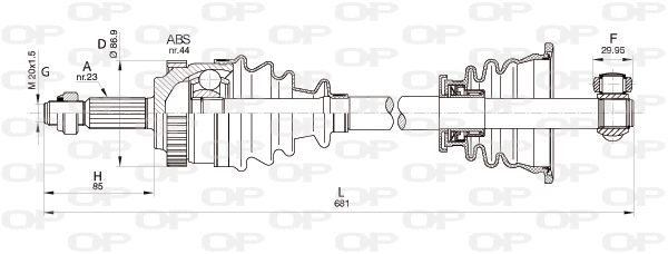 Arbre de transmission OPEN PARTS DRS6350.00