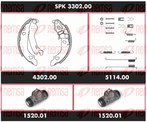 Kit de freins, freins à tambours REMSA SPK 3302.00