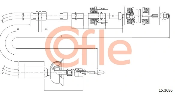 Tirette à câble, commande d'embrayage COFLE 15.3686