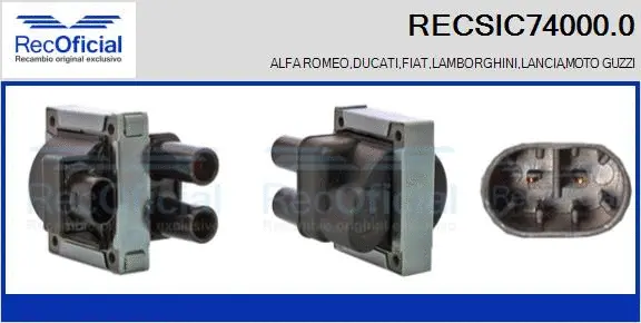 Bobine d'allumage RECOFICIAL RECSIC74000.0