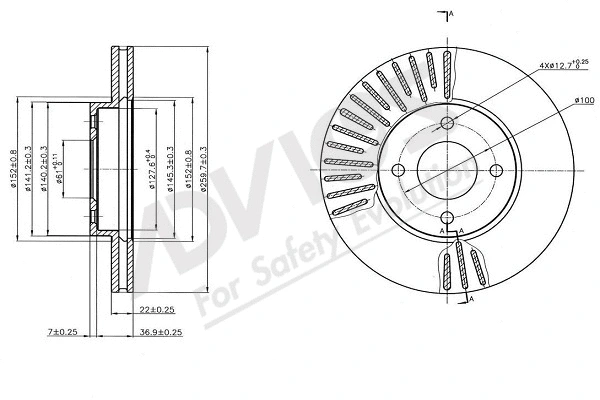 Disque de frein ADVICS-SEA B6F504