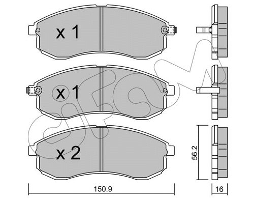 Kit de plaquettes de frein, frein à disque CIFAM 822-482-0