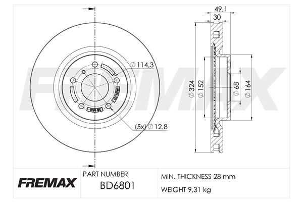 Disque de frein FREMAX BD-6801