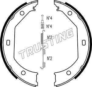 Jeu de mâchoires de frein, frein de stationnement TRUSTING 019.027K