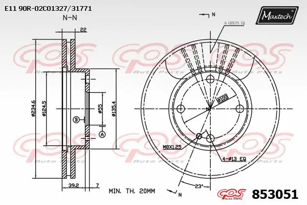 Disque de frein MAXTECH 853051