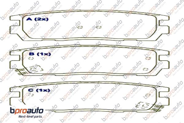 Kit de plaquettes de frein, frein à disque BPROAUTO 1BP30994AA