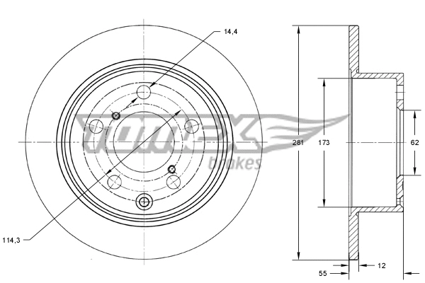 Disque de frein TOMEX Brakes TX 73-28