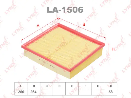 Filtre à air LYNXAUTO LA-1506
