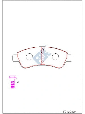 Kit de plaquettes de frein, frein à disque FBK FD12020A