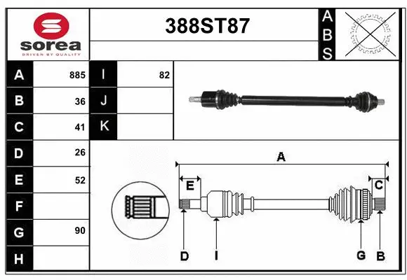 Arbre de transmission STARTCAR 388ST87