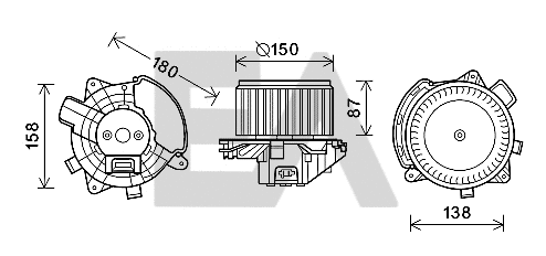 Moteur électrique, pulseur d'air habitacle EACLIMA 42A25001
