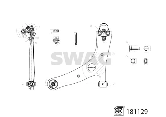 Bras de liaison, suspension de roue SWAG 33 10 8130