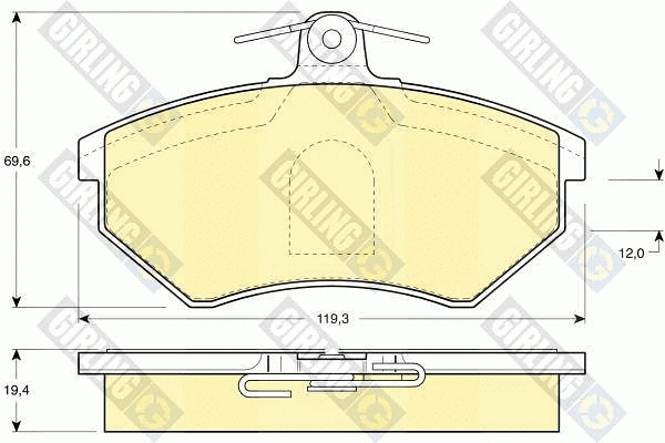 Kit de plaquettes de frein, frein à disque GIRLING 6110441