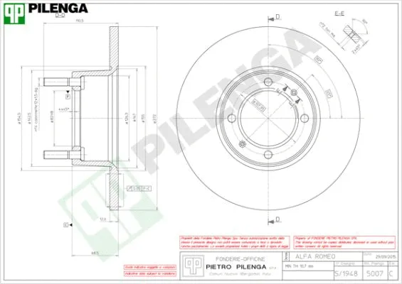 Disque de frein PILENGA 5007