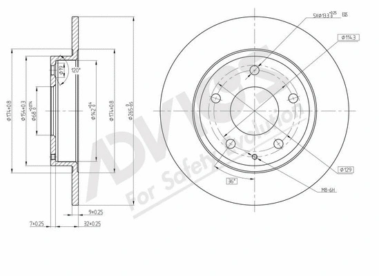 Disque de frein ADVICS-SEA E6R215