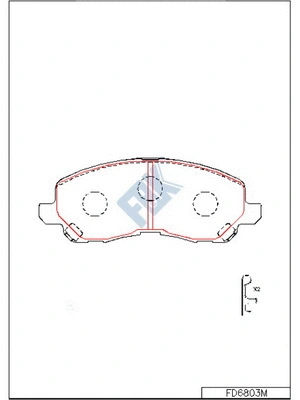 Kit de plaquettes de frein, frein à disque FBK FD6803M