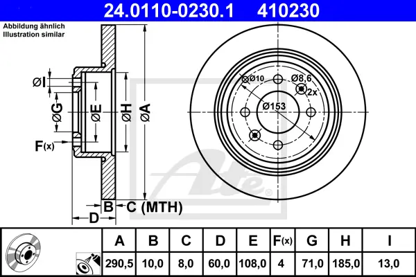 Disque de frein ATE-APAC 24.0110-0230.1