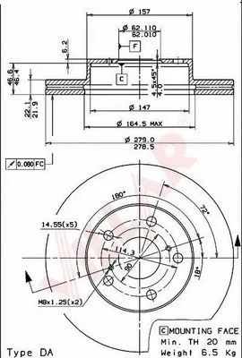 Disque de frein VILLAR 628.1664
