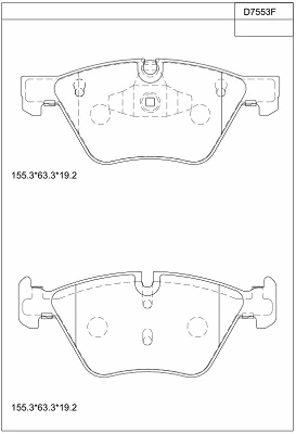 Kit de plaquettes de frein, frein à disque ASIMCO KD7553F