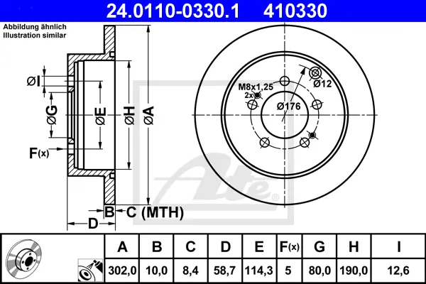 Disque de frein ATE-APAC 24.0110-0330.1