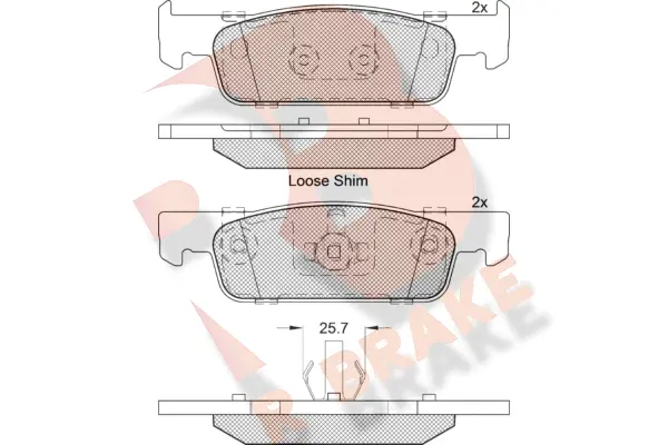 Kit de plaquettes de frein, frein à disque R BRAKE RB2115-203