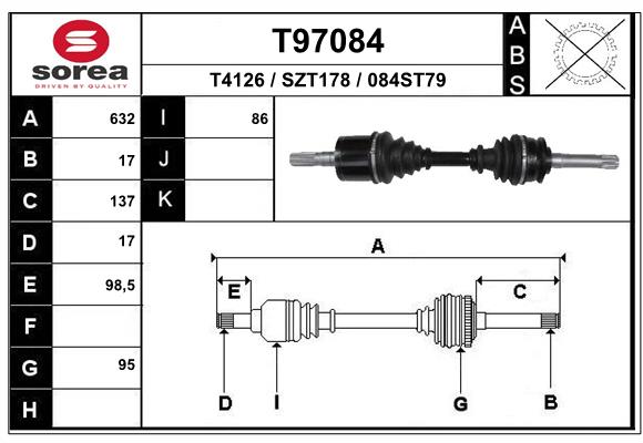 Arbre de transmission EAI T97084