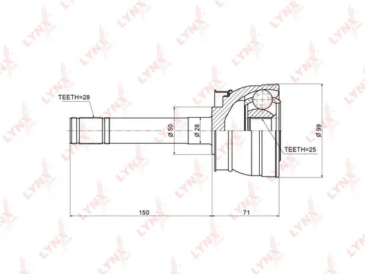 Jeu de joints, arbre de transmission LYNXAUTO CO-5791