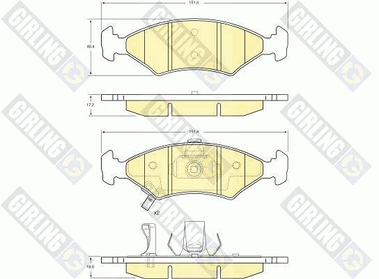 Kit de plaquettes de frein, frein à disque GIRLING 6132242