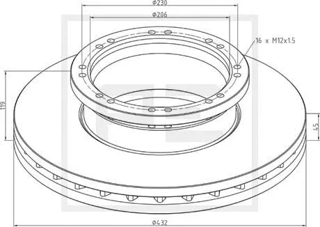 Disque de frein PE Automotive 036.132-00A