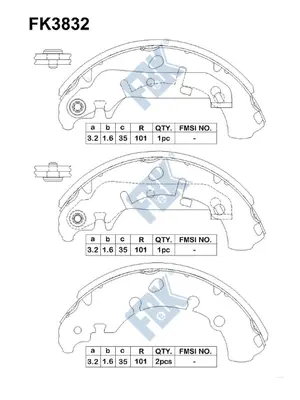 Jeu de mâchoires de frein FBK FK3832