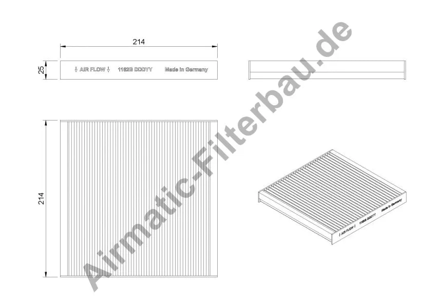 Filtre, air de l'habitacle AIRMATIC Filterbau IF1162B