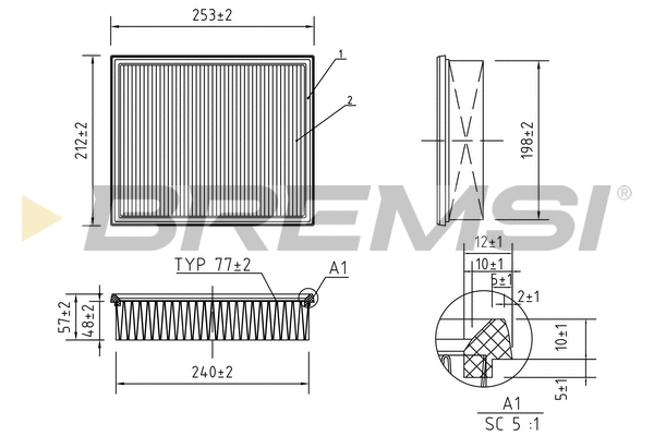 Filtre à air BREMSI FA1373