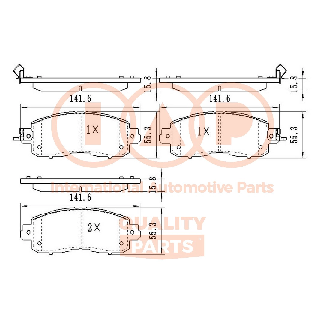 Kit de plaquettes de frein, frein à disque IAP QUALITY PARTS 704-13250