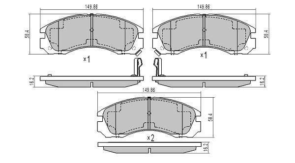 Kit de plaquettes de frein, frein à disque FREMAX FBP-0923