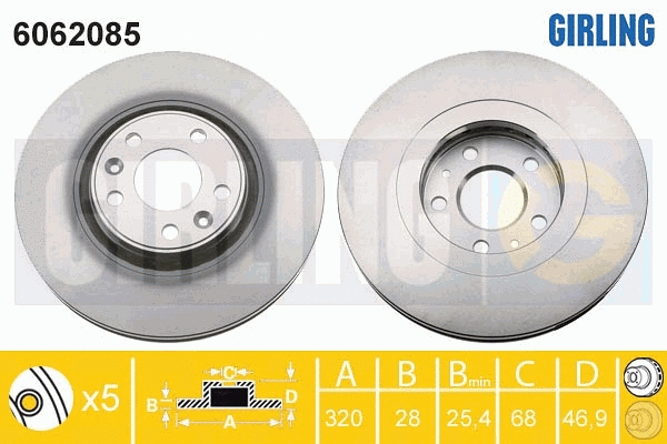 Disque de frein GIRLING 6062085