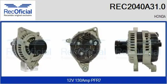 Alternateur RECOFICIAL REC2040A31.0