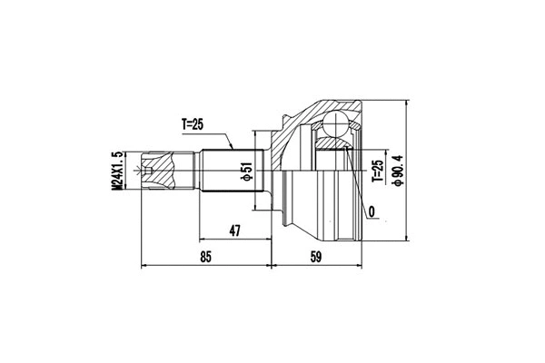 Jeu de joints, arbre de transmission DYNAMATRIX DCV817042