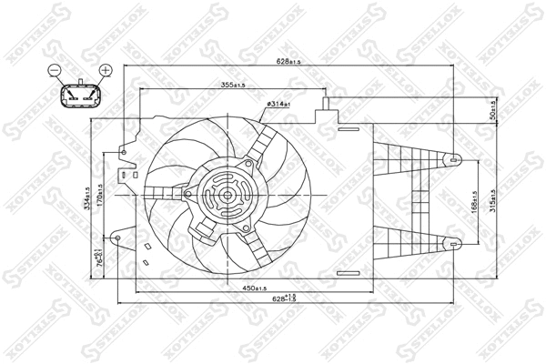 Ventilateur, refroidissement du moteur STELLOX 29-99354-SX