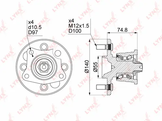 Kit de roulements de roue LYNXAUTO WH-1378