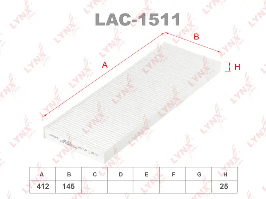 Filtre, air de l'habitacle LYNXAUTO LAC-1511