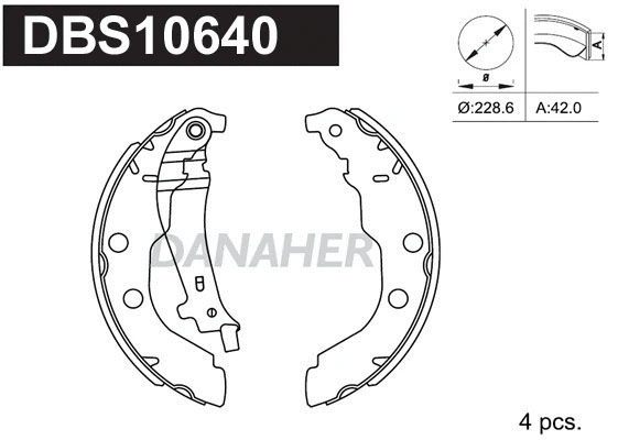 Jeu de mâchoires de frein DANAHER DBS10640