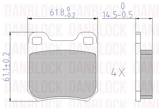 Kit de plaquettes de frein, frein à disque DANBLOCK DB 510139