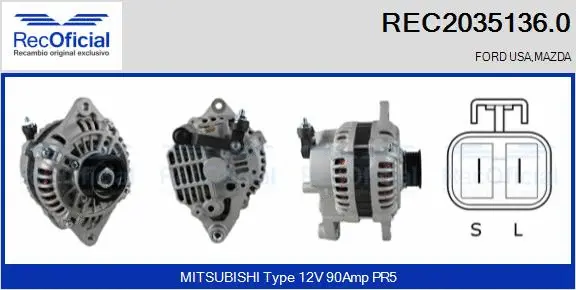 Alternateur RECOFICIAL REC2035136.0