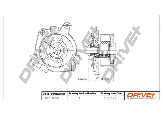Pompe à eau, refroidissement du moteur Dr!ve+ DP2310.10.063