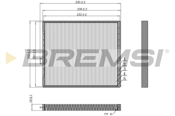 Filtre, air de l'habitacle BREMSI FC0916