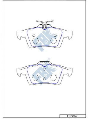 Kit de plaquettes de frein, frein à disque FBK FD3867